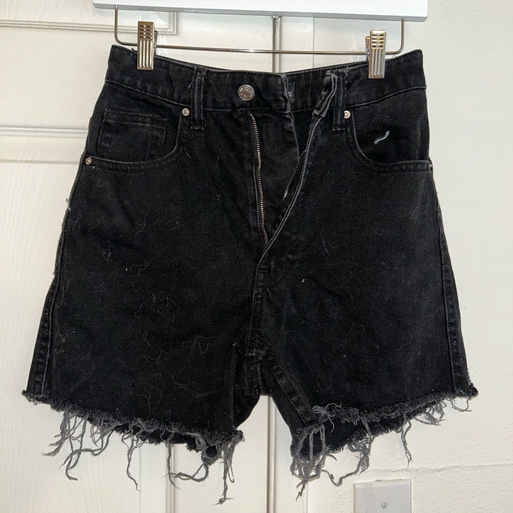 Zara black denim shorts